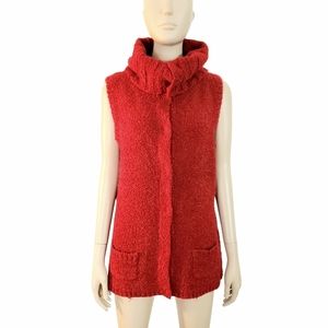 COPY - Sundance Wool Blend Sleeveless Snap Front Sweater Womens M Red Versatile…